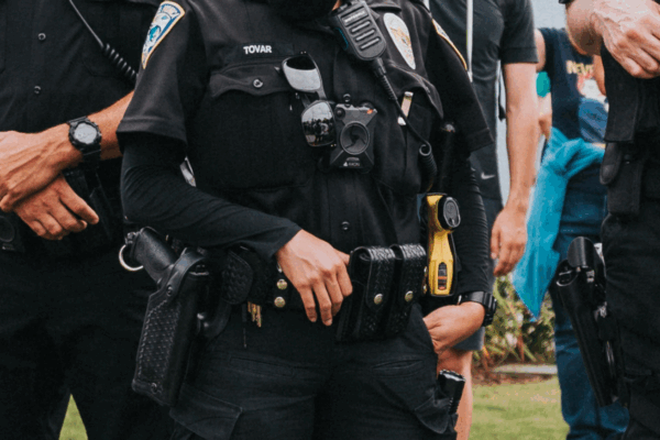 Police officer with a body camera