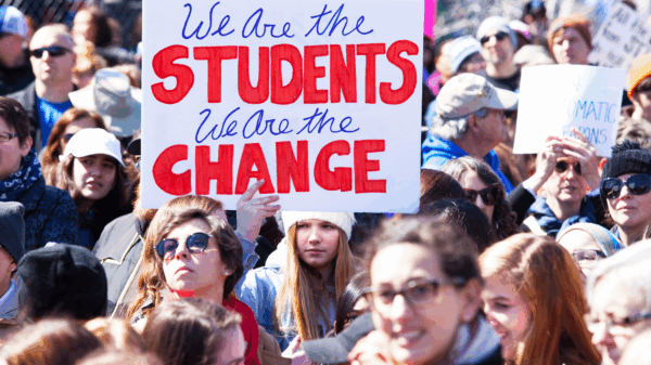 student protesting, student rights