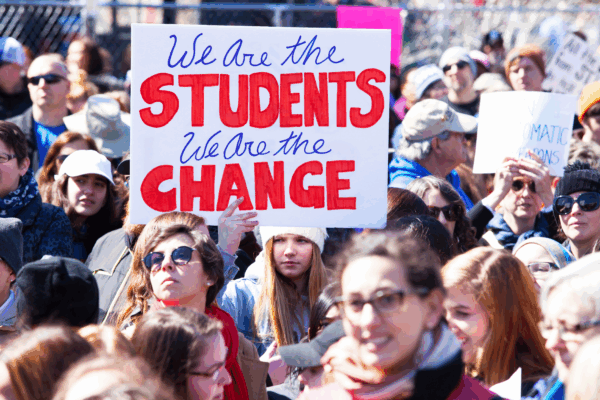 student protesting, student rights