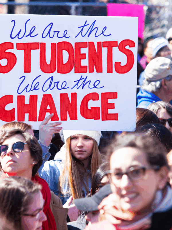 student protesting, student rights