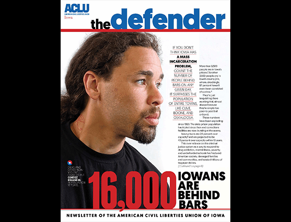 This Fall 2019 cover of The Defender shows Cortez Kellem-El, who was put in prison for 18 years for a variety of drug and other non-violent charges.