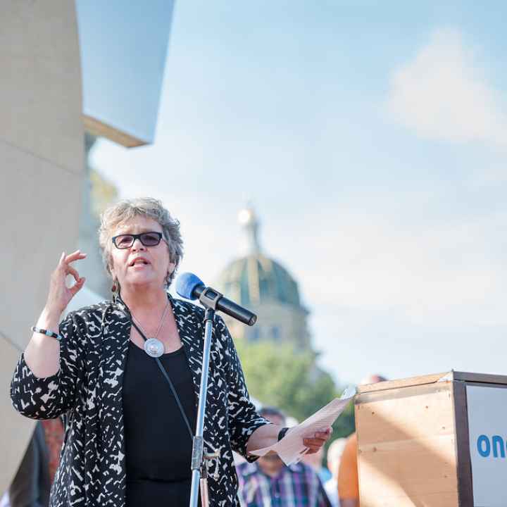 Donna at a Rally