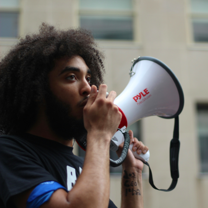 protest, loudspeaker